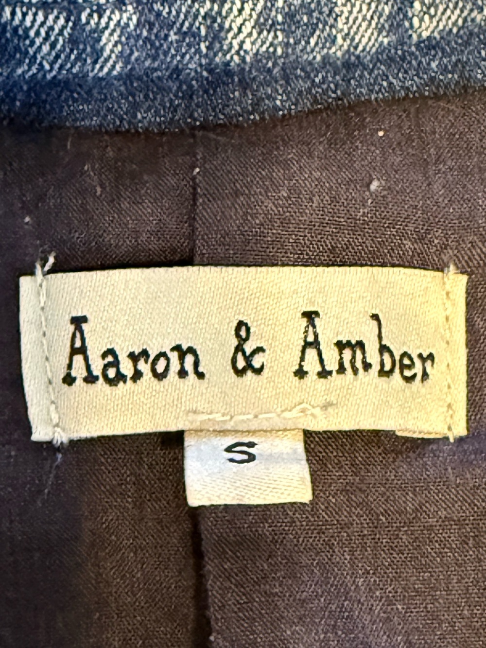 Adam & Amber Denim Blazer Jean Jacket Gold Buttons Double Breasted Size Small - Picture 8 of 11